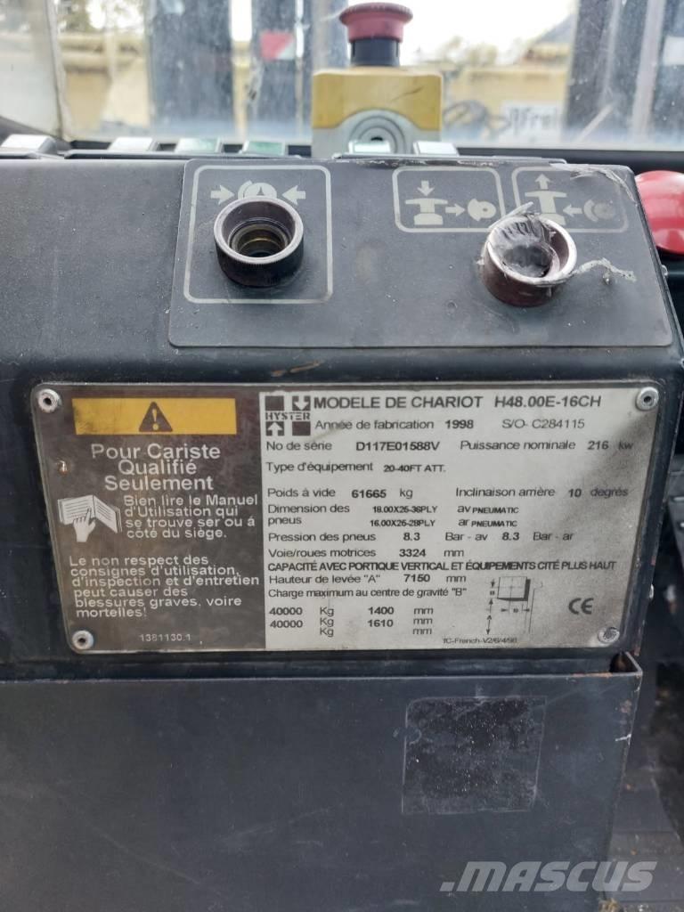 Hyster 48.00 E 16-CH Reach stacker - konteyner forkliftleri