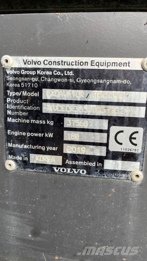 Volvo ECR355EL Paletli ekskavatörler