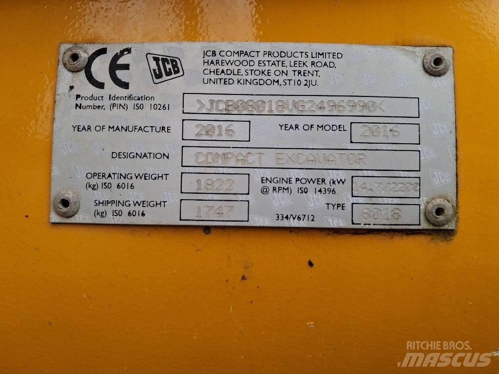 JCB 8018 CTS Mini ekskavatörler, 7 tona dek