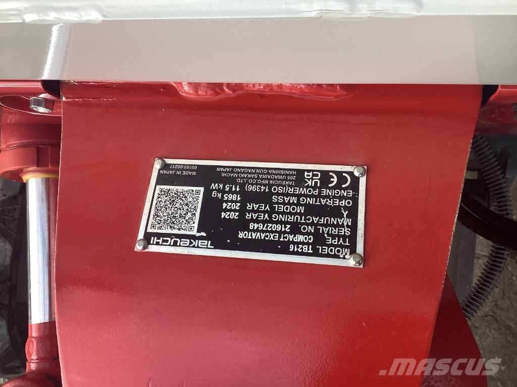 Takeuchi TB 216 Mini ekskavatörler, 7 tona dek