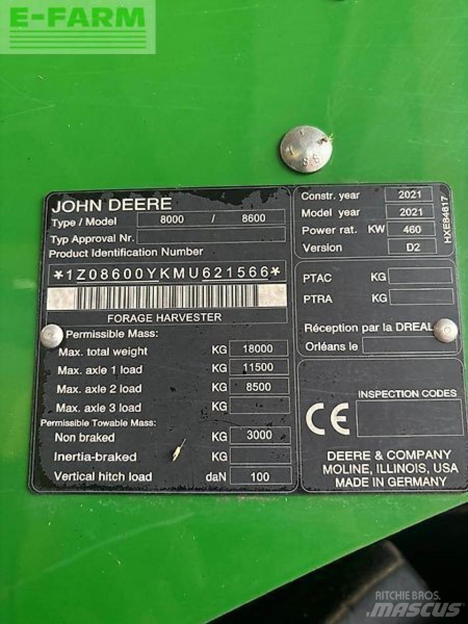 John Deere 8600 Kendi yürür silaj makinalari