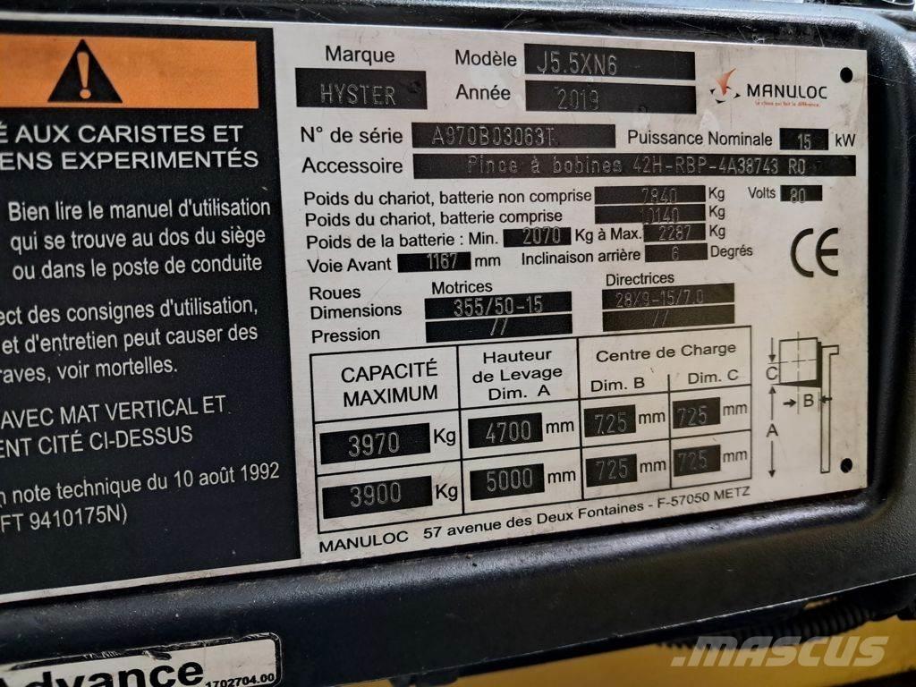 Hyster J5.5XN6 Elektrikli forkliftler
