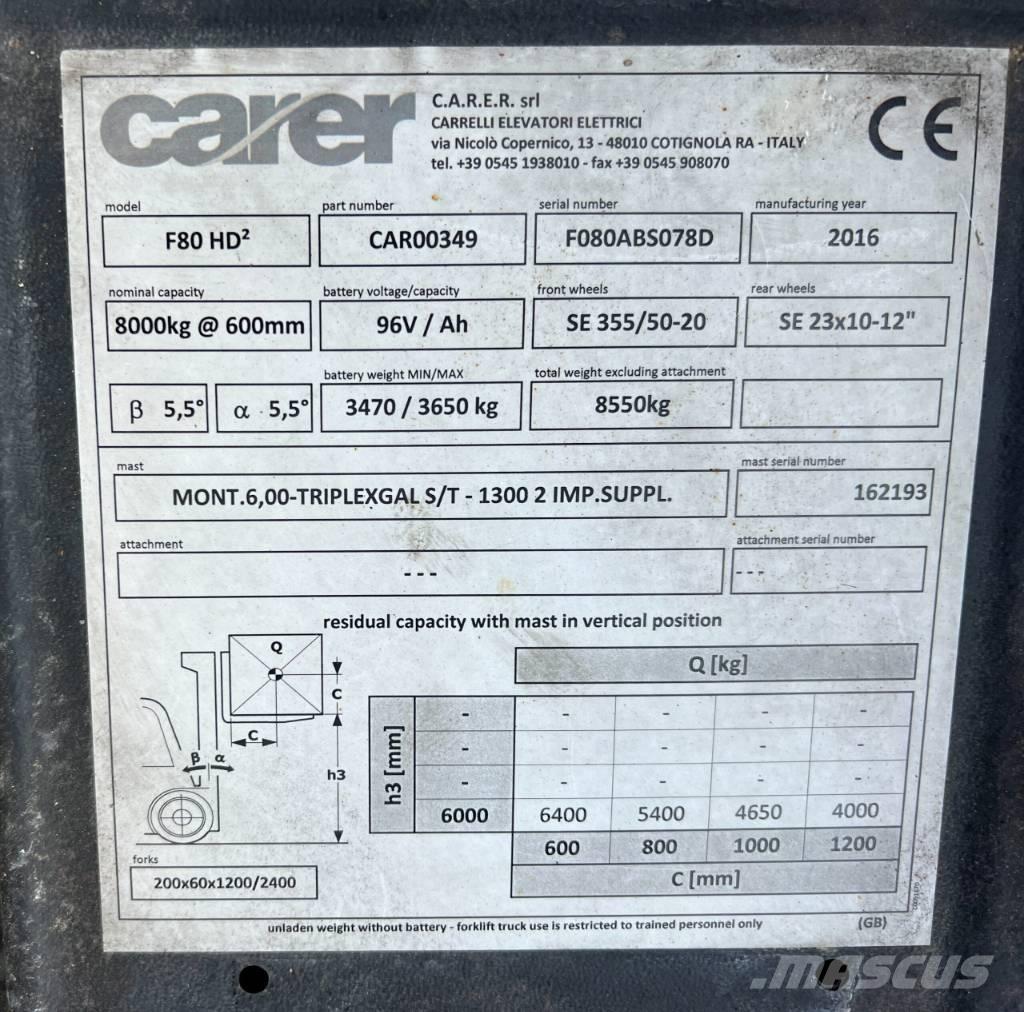 Carer F80 Elektrikli forkliftler