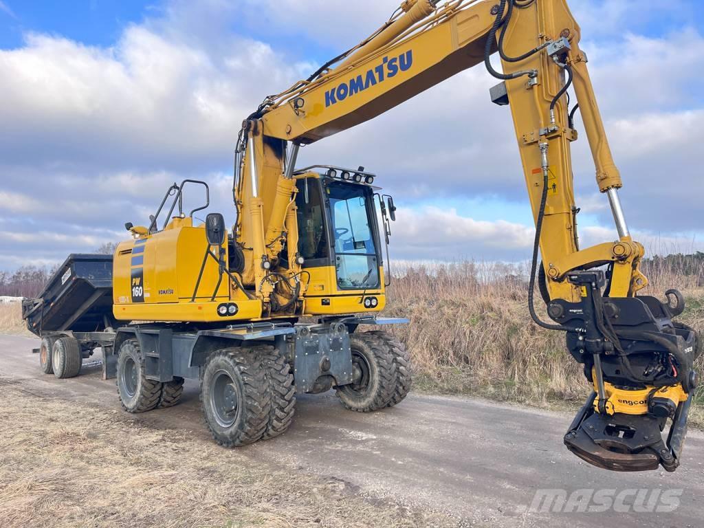Komatsu PW 160 Lastik tekerli ekskavatörler