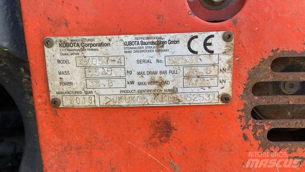 Kubota KX 057-4 Mini ekskavatörler, 7 tona dek