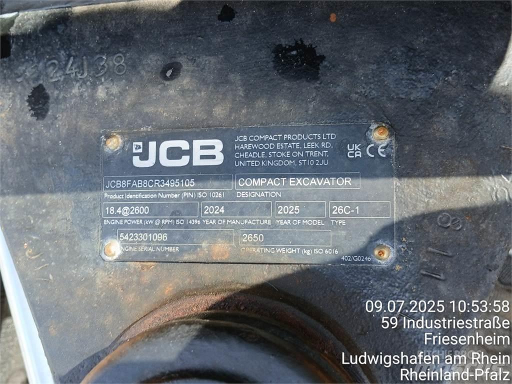 JCB 26C-1 Mini ekskavatörler, 7 tona dek