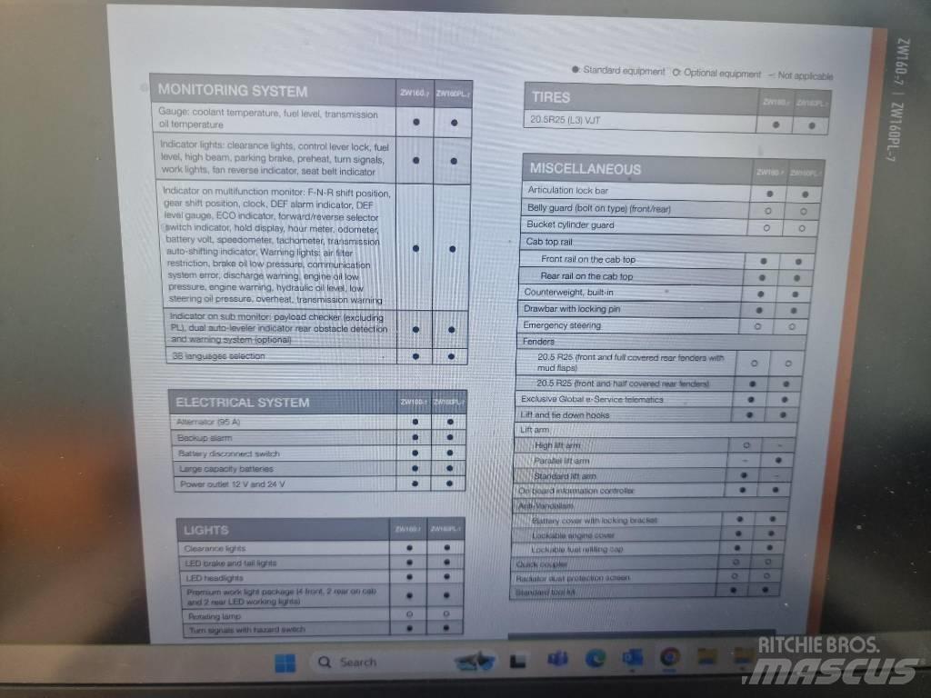 Hitachi ZW160-7 Tekerlekli yükleyiciler