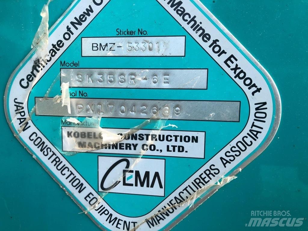 Kobelco SK 35 SR-6E Mini ekskavatörler, 7 tona dek