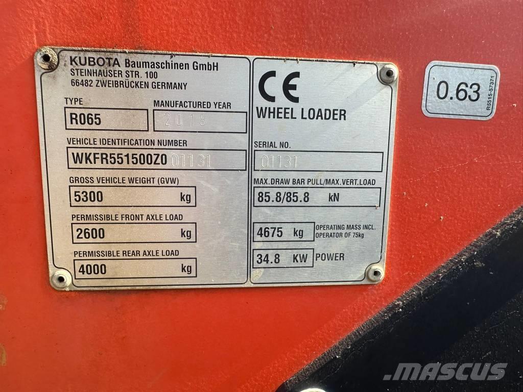 Kubota R 065 Tekerlekli yükleyiciler