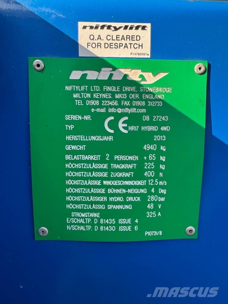 Niftylift HR 17 D E Körüklü personel platformları