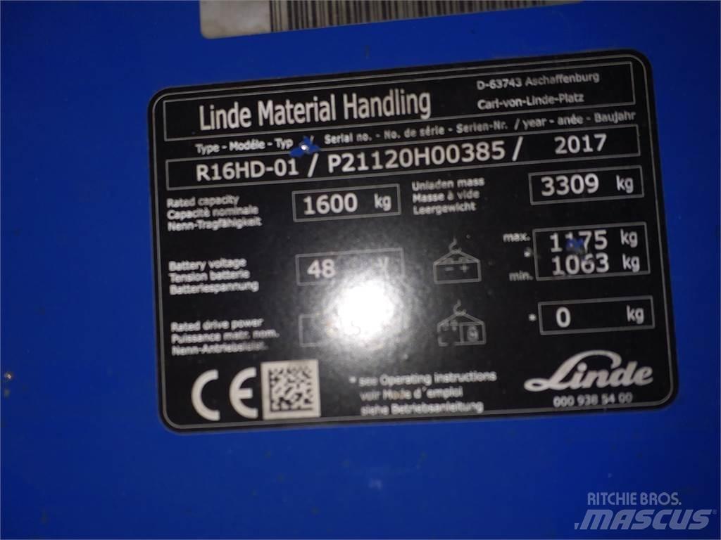 Linde R16HD Reach truck - depo içi istif araçları