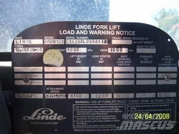 Linde H140/1200 Reach stacker - konteyner forkliftleri