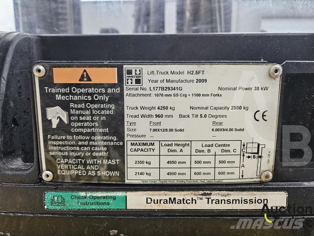 Hyster H2.5 FT LPG'li forkliftler