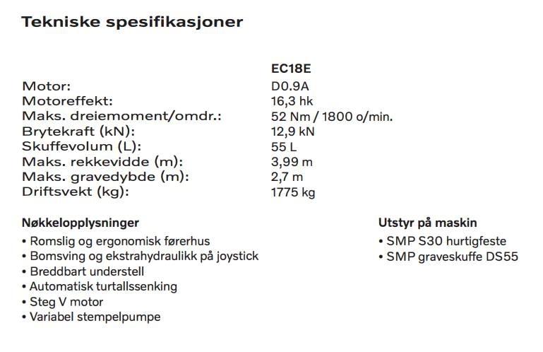 Volvo EC 18 E Mini ekskavatörler, 7 tona dek