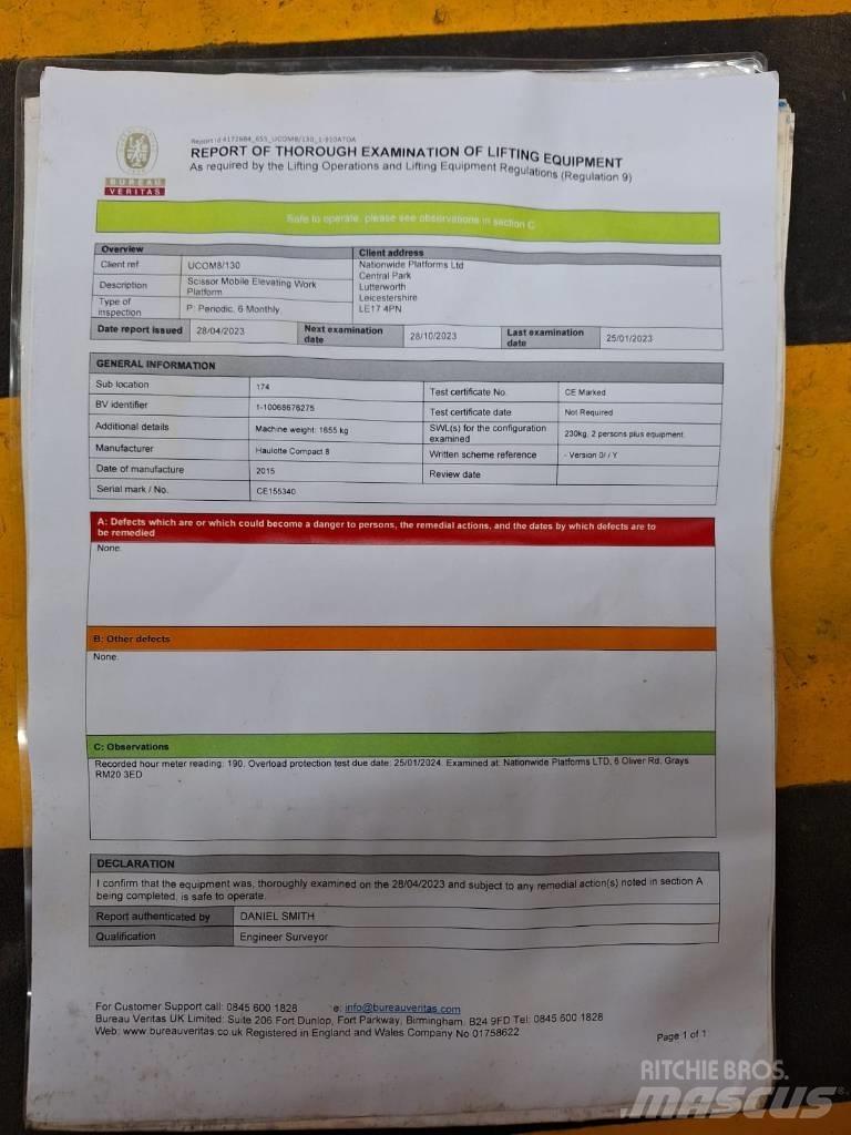 Haulotte Compact 8 Makasli platformlar