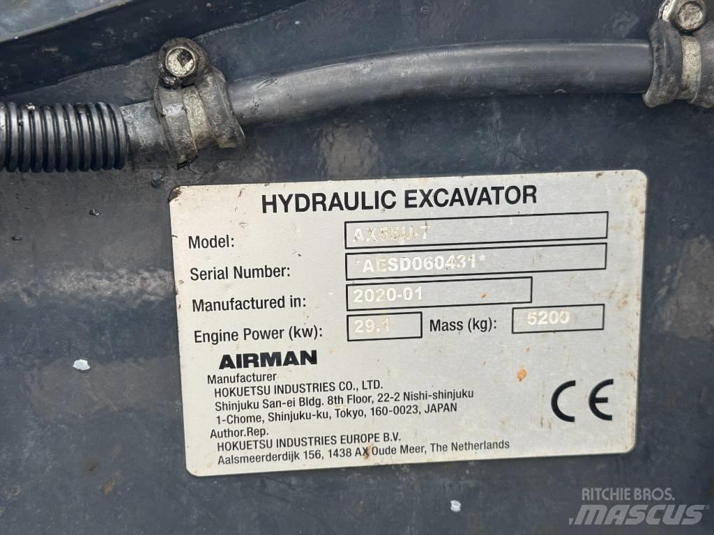 Airman AX 55 Mini ekskavatörler, 7 tona dek