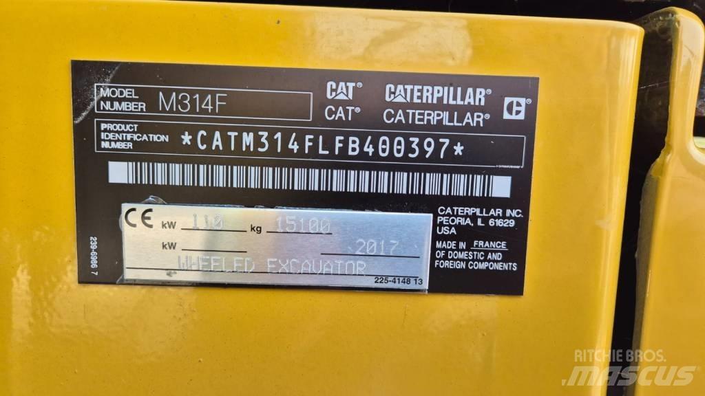 CAT M 314 F Lastik tekerli ekskavatörler