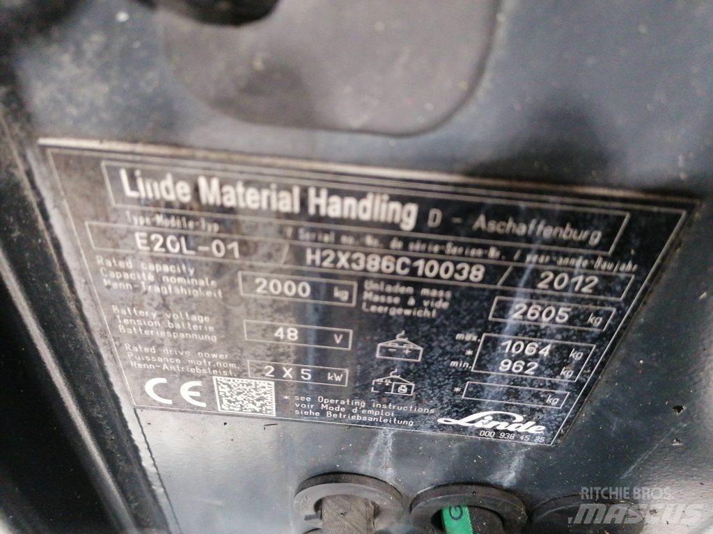 Linde E20L-01 Elektrikli forkliftler