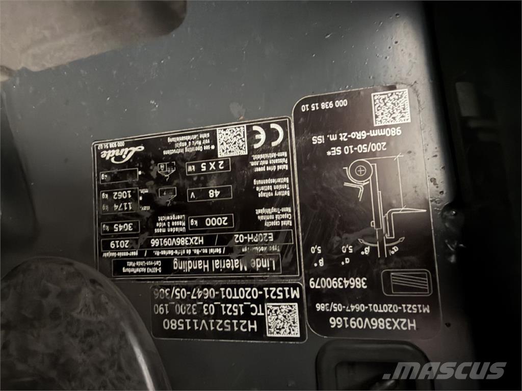 Linde E 20PH-02 Elektrikli forkliftler