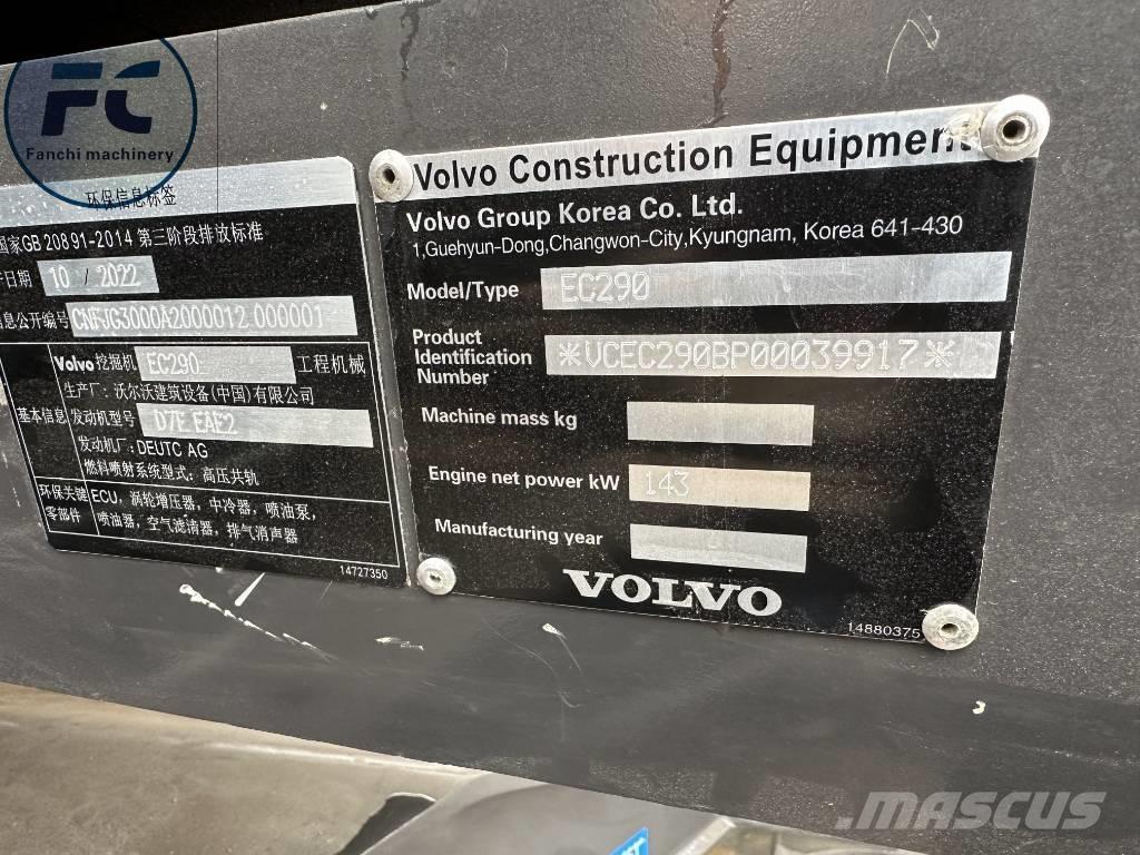 Volvo EC 290 Paletli ekskavatörler