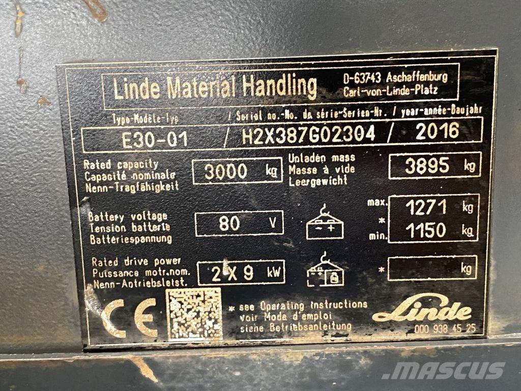 Linde E30-01 Elektrikli forkliftler