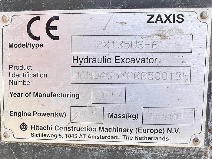 Hitachi ZX135US-6 Özel ekskavatörler
