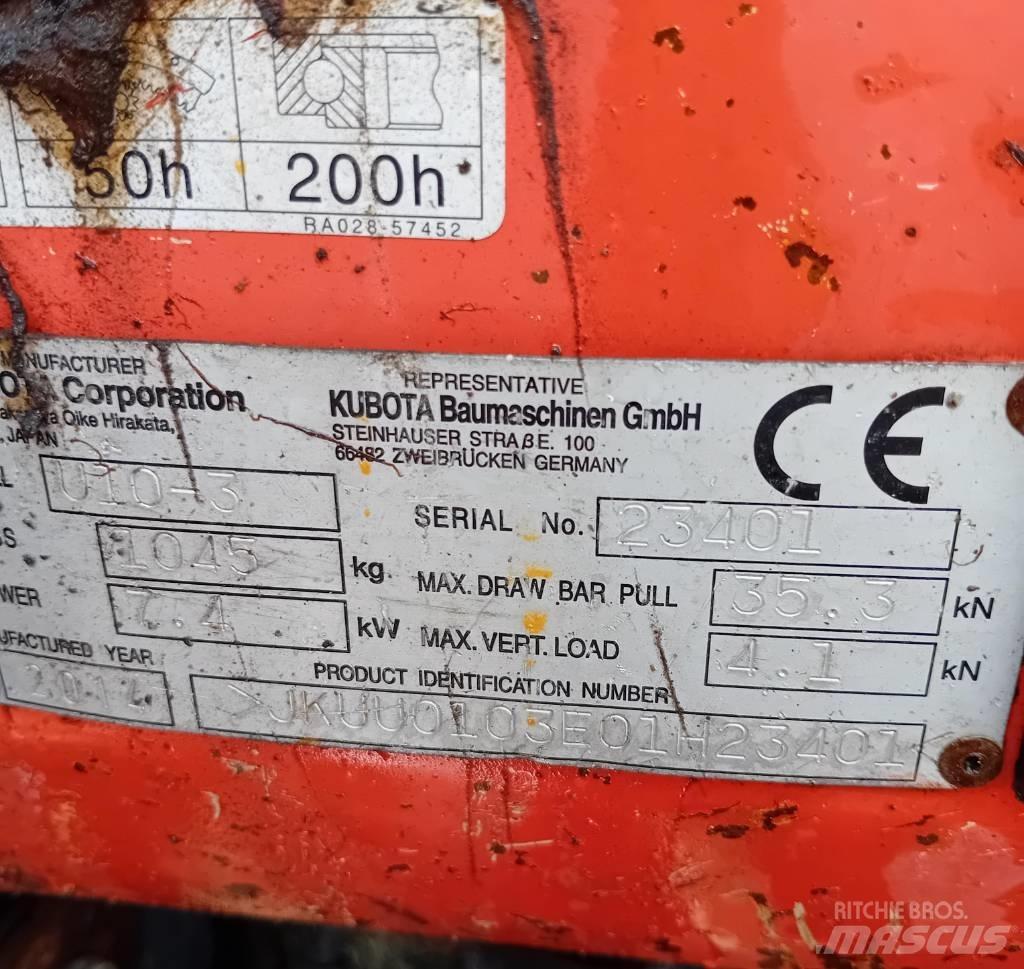 Kubota U 10-3 Mini ekskavatörler, 7 tona dek