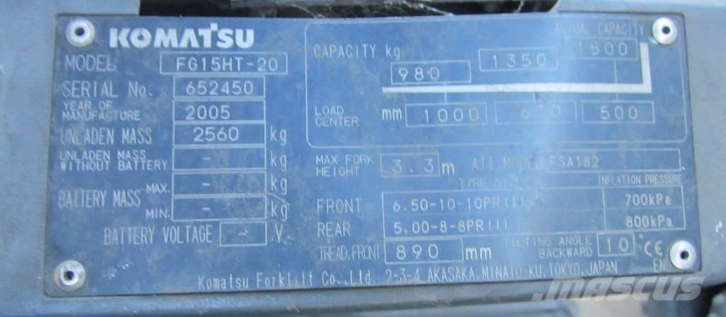 Komatsu FG 15 HT-20 LPG'li forkliftler