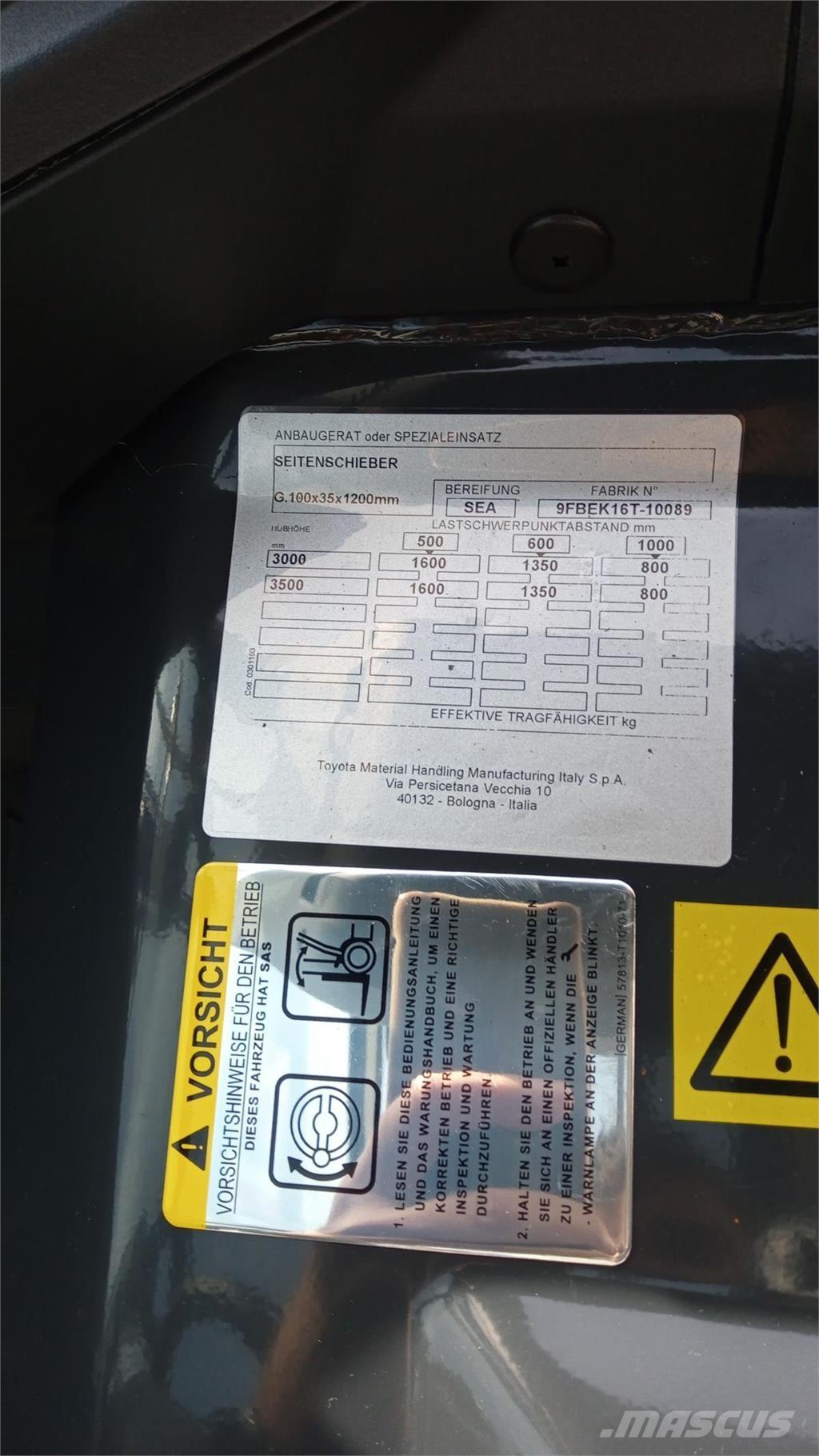 Toyota 9FBMK16T Elektrikli forkliftler