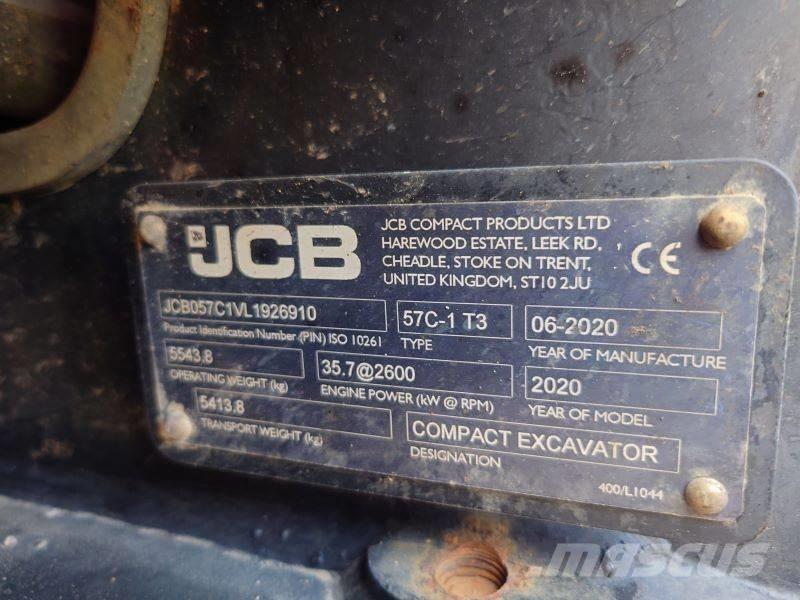 JCB 57 C-1 Mini ekskavatörler, 7 tona dek