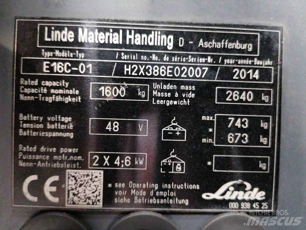 Linde E16C-01 Elektrikli forkliftler