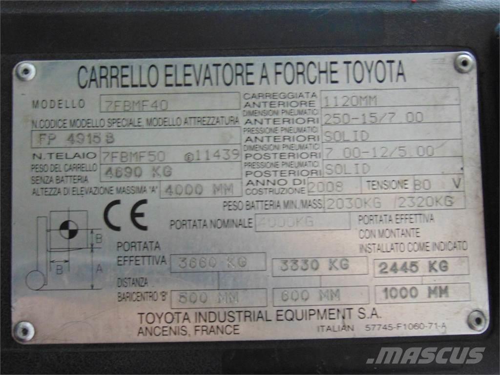 Toyota 7FBMF40 Elektrikli forkliftler