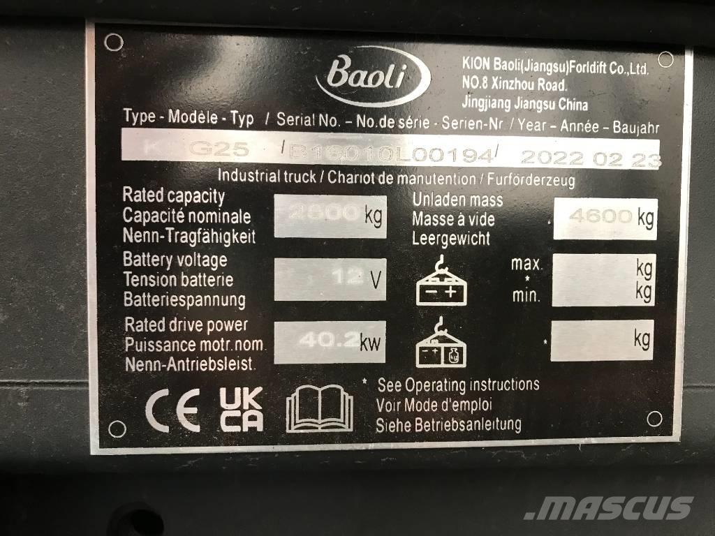 Baoli KBG 25 LPG'li forkliftler