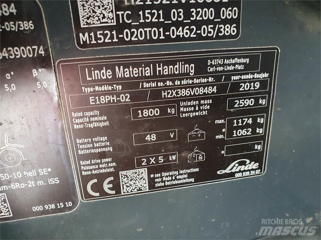 Linde E18PH Elektrikli forkliftler