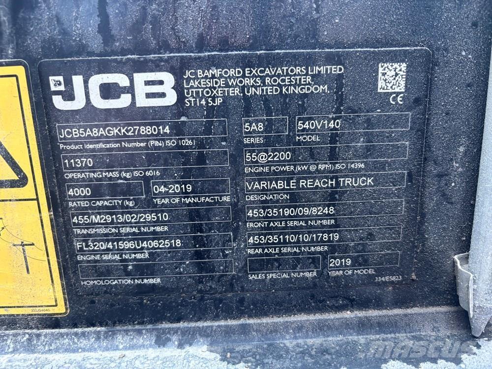 JCB 540V140 Teleskopik yükleyiciler
