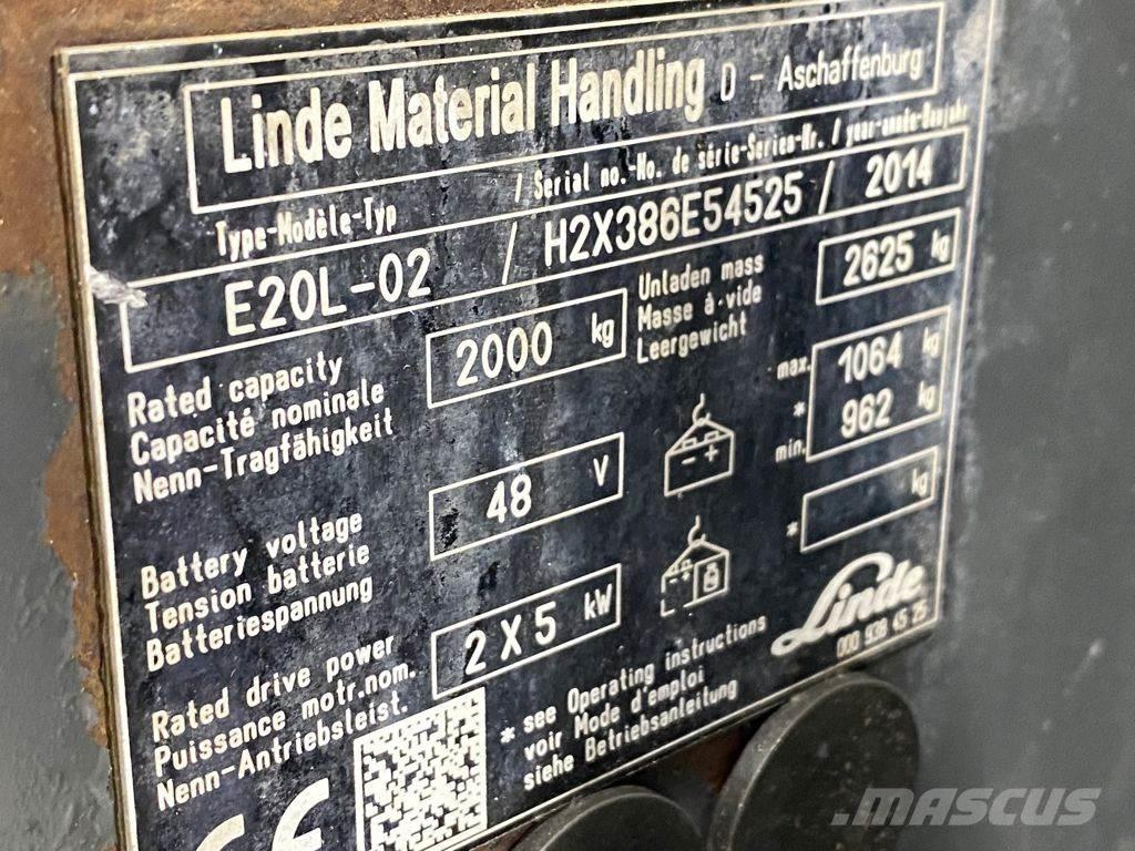 Linde E20L-02 Elektrikli forkliftler