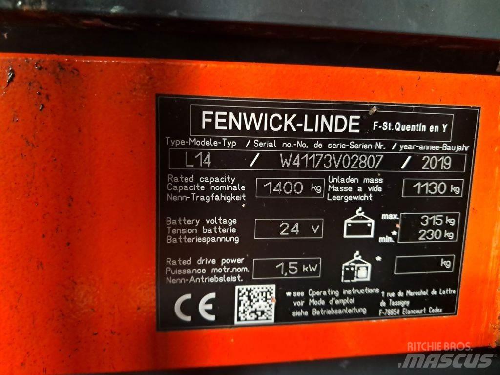Linde L14 Yaya kumandali istif makinasi