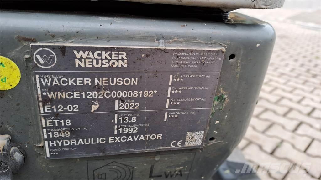 Wacker Neuson ET18 Paletli ekskavatörler