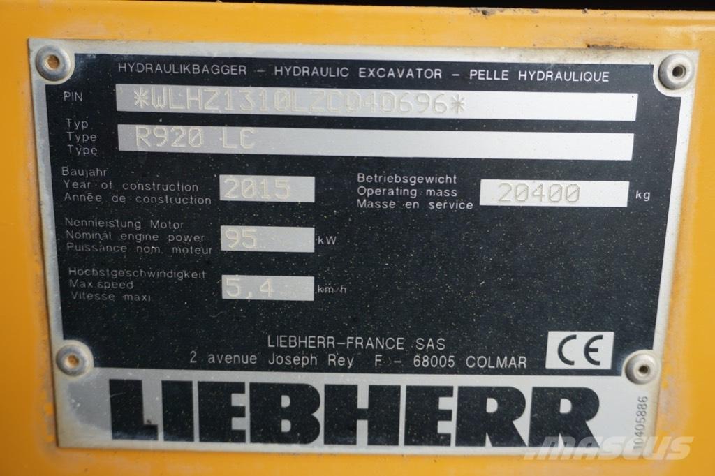 Liebherr R 920 LC Paletli ekskavatörler