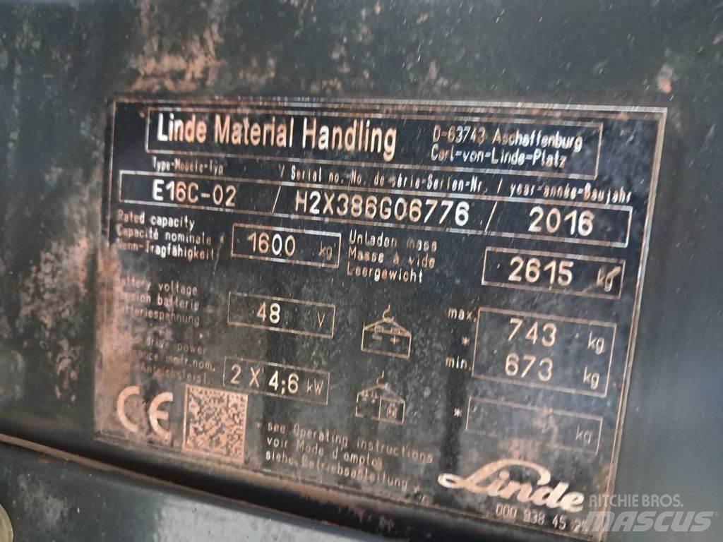 Linde E16C-02 Elektrikli forkliftler