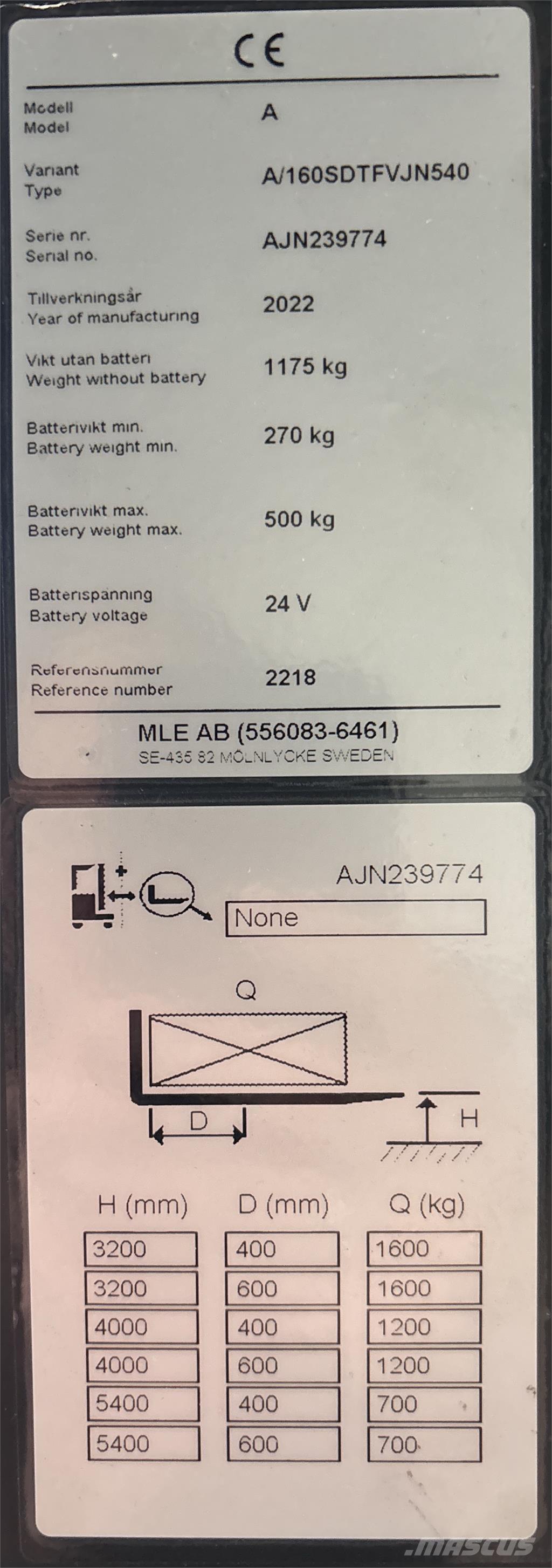 Atlet A160 Akülü depo ekipmanları