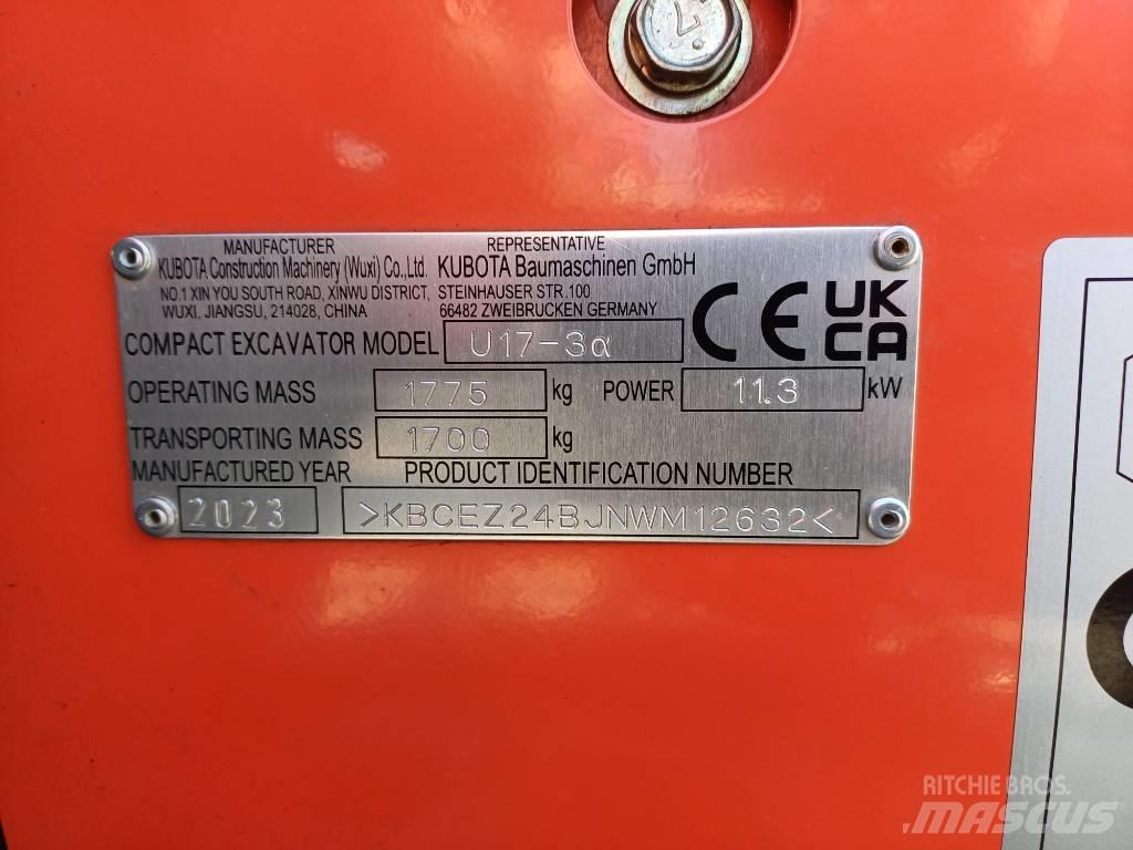 Kubota U 17-3 Mini ekskavatörler, 7 tona dek