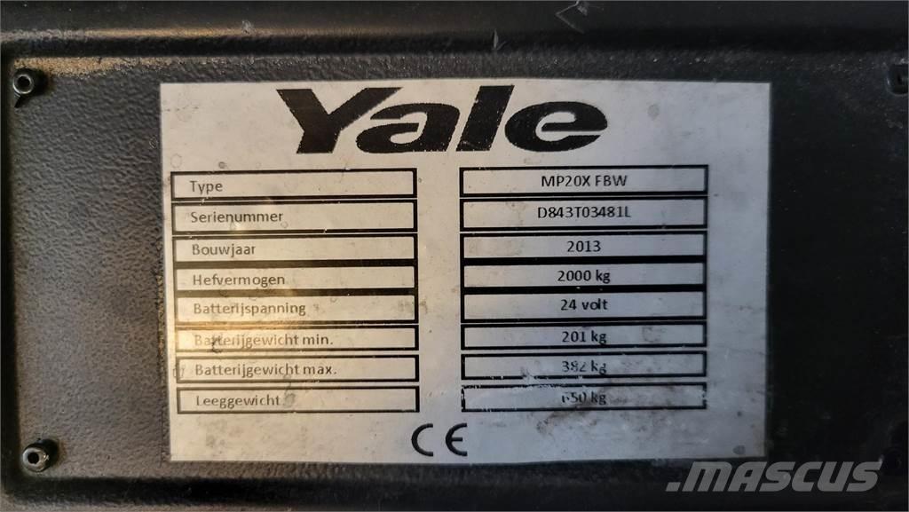 Yale MP20X 2013 Yaya kumandali istif makinasi