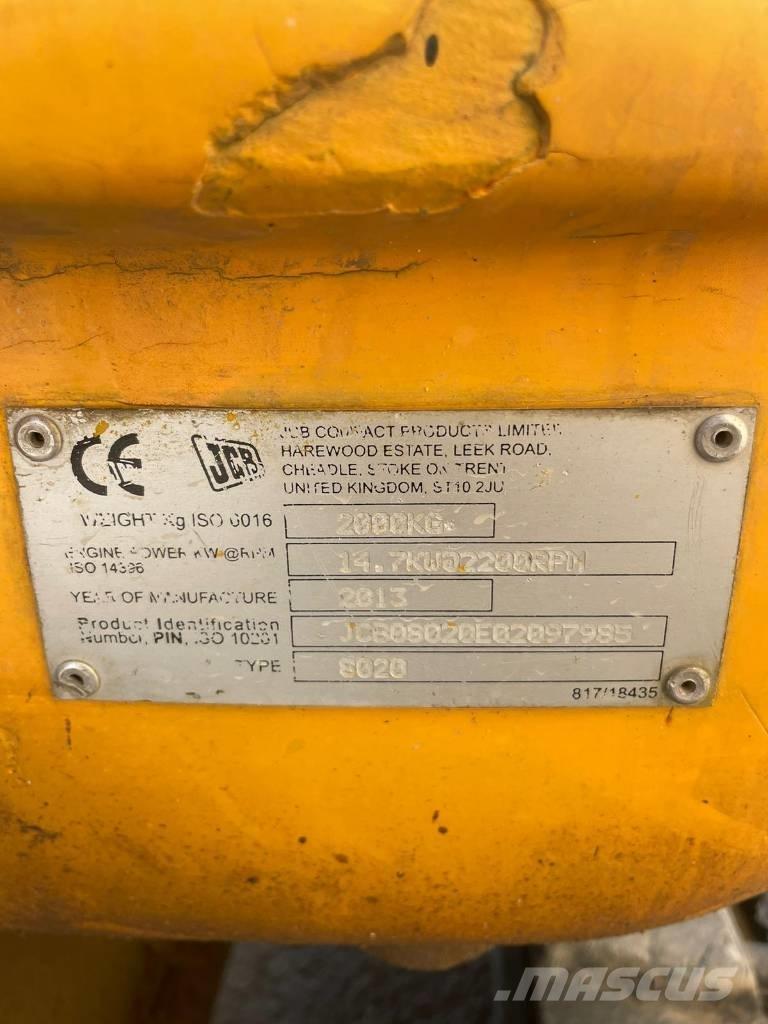 JCB 8020 Mini ekskavatörler, 7 tona dek