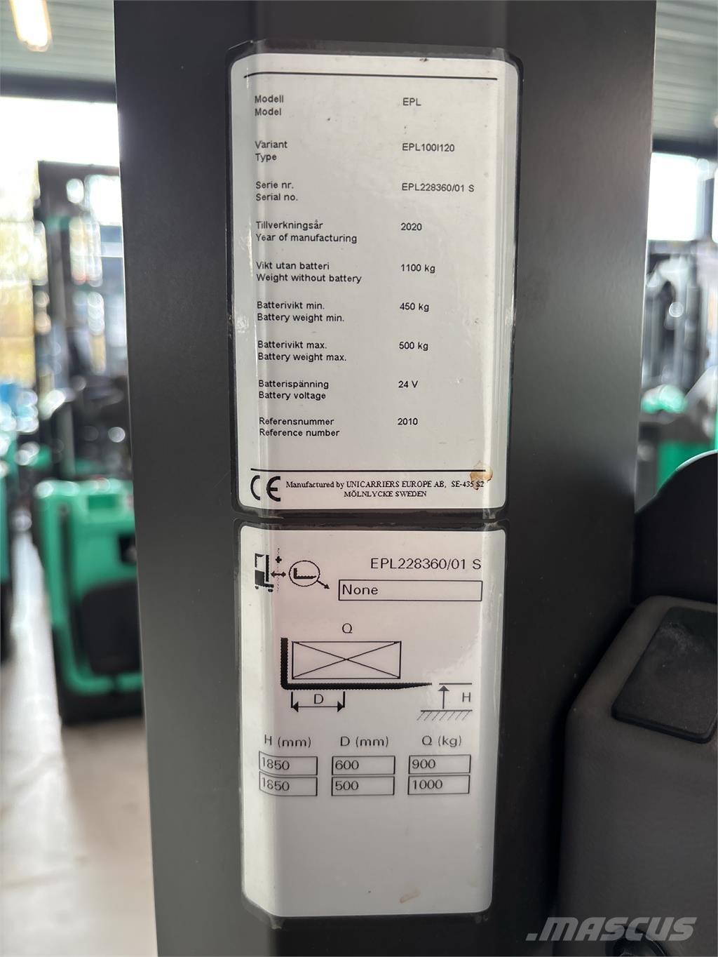 UniCarriers EPL100 Düsük seviye siparis toplayici