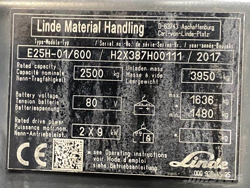 Linde E25H-01/600 Elektrikli forkliftler