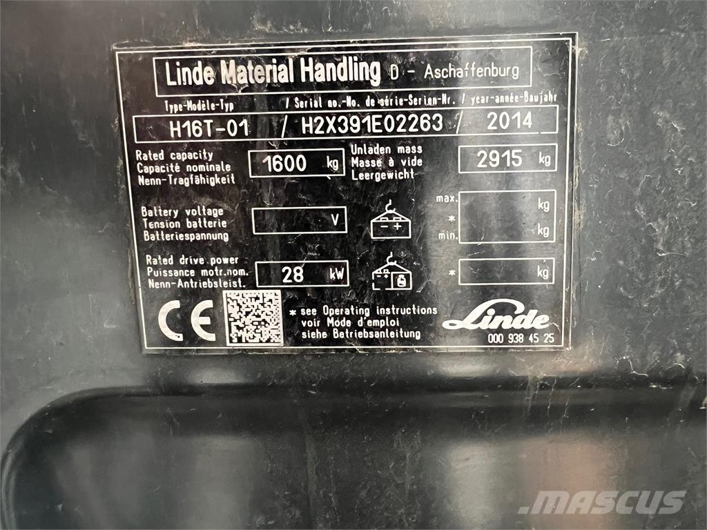 Linde H16T LPG'li forkliftler