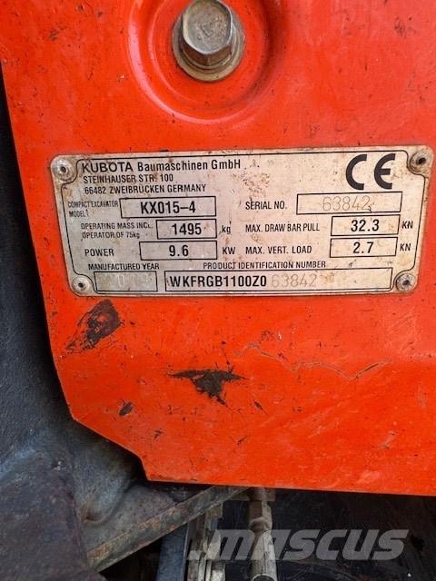 Kubota KX 015-4 Mini ekskavatörler, 7 tona dek