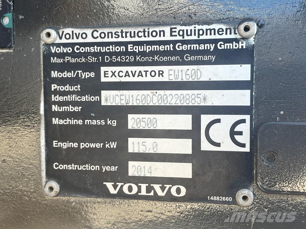 Volvo EW 160 D Lastik tekerli ekskavatörler