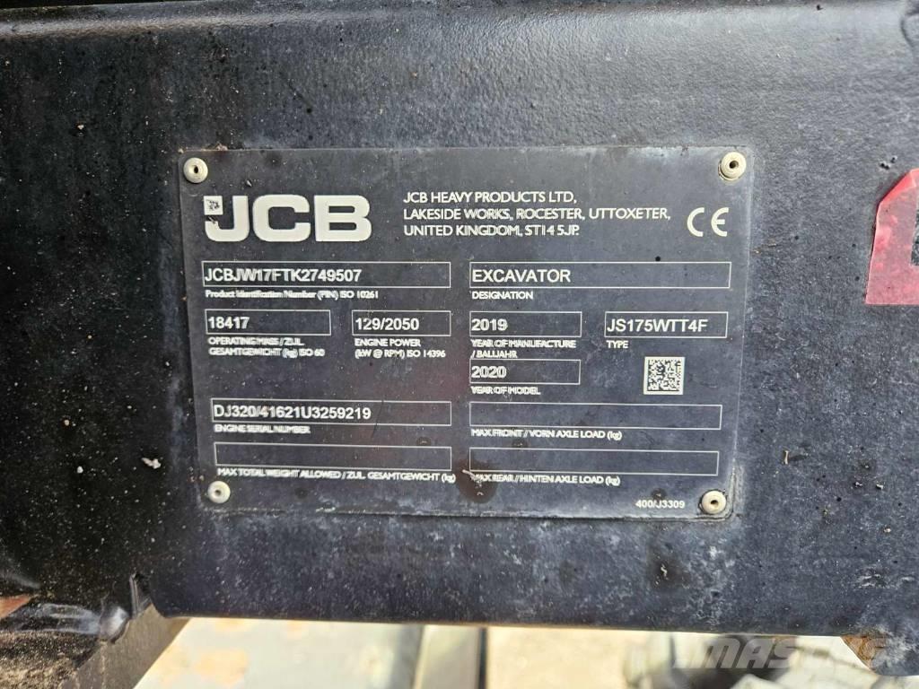 JCB JS 175 W Lastik tekerli ekskavatörler